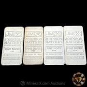 x4 10oz Johnson Matthey JM Vintage Silver Bars (40oz Total)