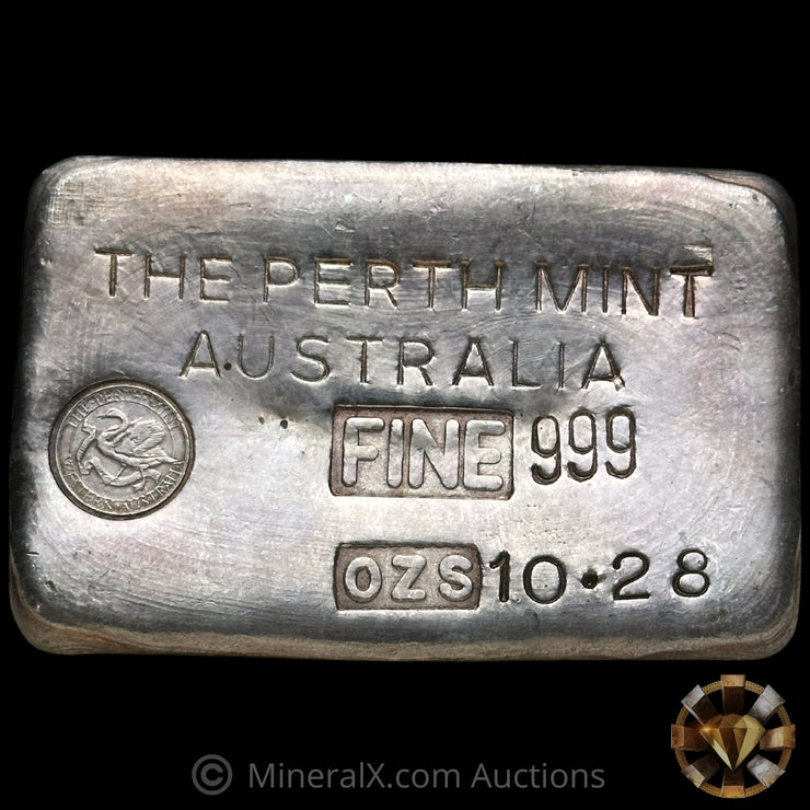 10.28oz Perth Mint Australia Type B Vintage Poured Silver Bar