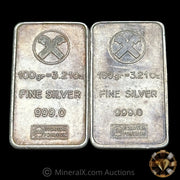 x2 100g Osterreich Austria Vintage Silver Bars