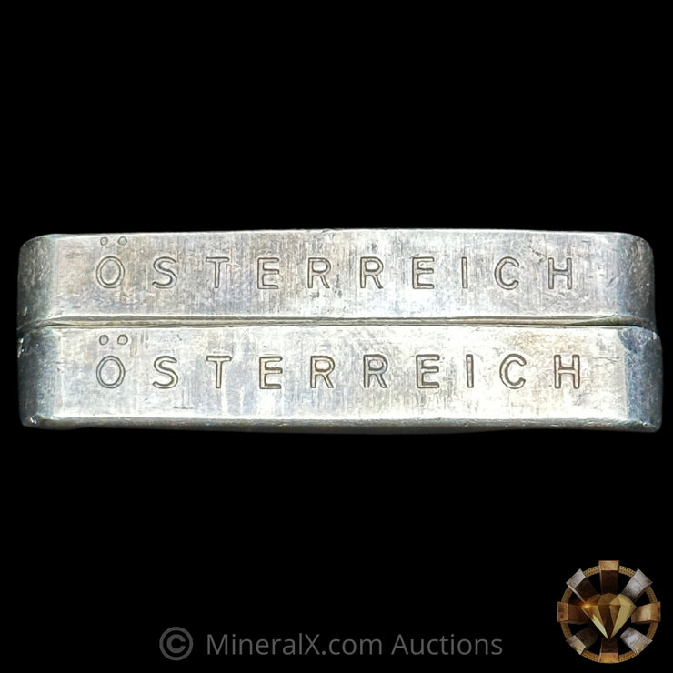 x2 100g Osterreich Austria Vintage Silver Bars