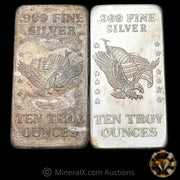 x2 10oz 1981 US Assay Office Vintage Silver Bars (2 Different Eagle Varieties)