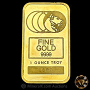 1oz Johnson Matthey JM Rare Lion Hallmark Vintage Gold Bar with Low Mintage (Serial 0090)