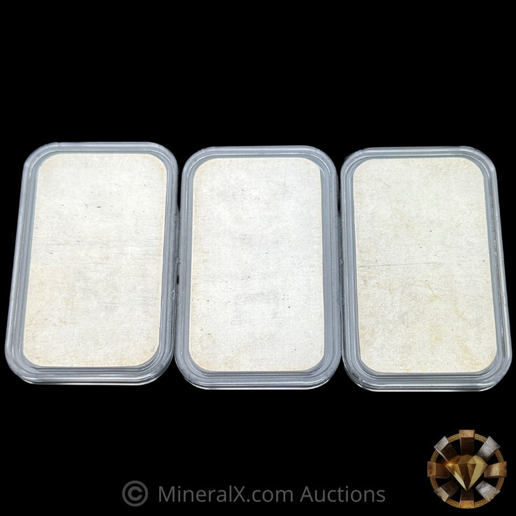 x3 1oz Engelhard Maple Leaf Sequential Vintage Silver Art Bars