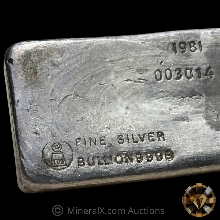 1000g (Kilo) 1981 Harrington Metallurgy Ltd Australia Vintage Silver Bar with DCL Counterstamp