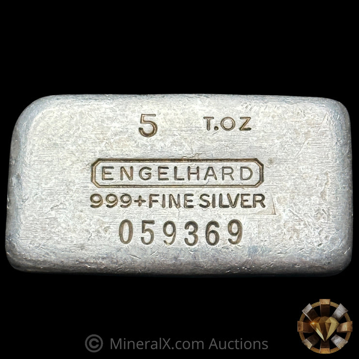 5oz Engelhard "t.oz" 0 Leading Serial Vintage Silver Bar