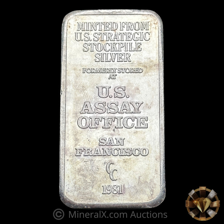 5oz 1981 US Assay Office San Francisco Stockpile Vintage Silver Bar