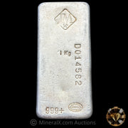 Kilo (1 Kg) Johnson Matthey JM Small Logo Vintage Silver Bar