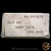 10oz Engelhard 5 Digit Vintage Silver Bar with 1976 Engraving on Reverse