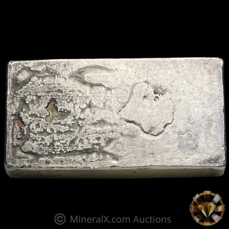 10oz Engelhard Bull Logo Vintage Silver Bar with Unique "1." Leading Serial