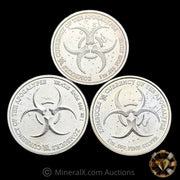 x3 1oz Zombucks Silver Coins