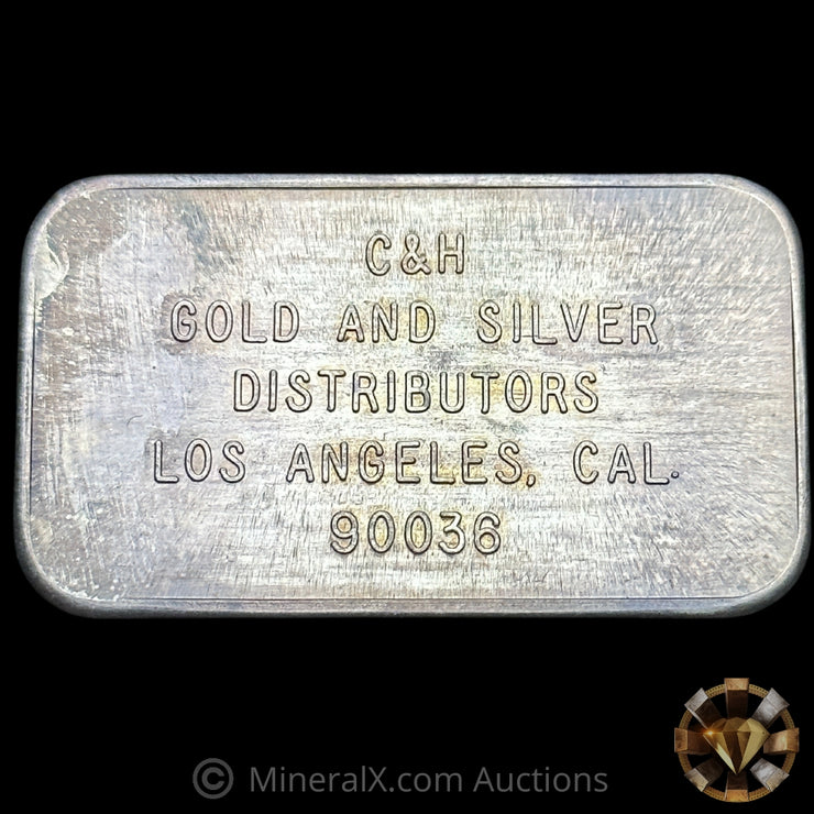 1oz C & H Gold and Silver Distributers Los Angeles CAL Vintage Silver Art Bar