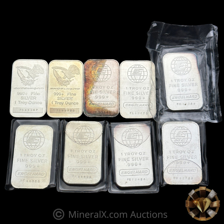 x9 1oz Engelhard Vintage Silver Art Bars