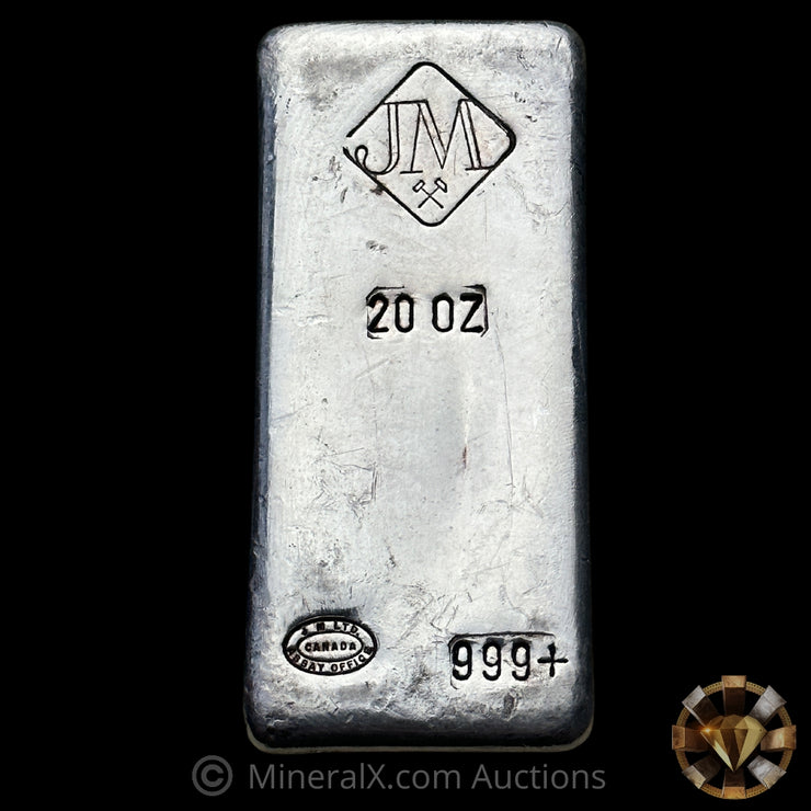 20oz Johnson Matthey JM Vintage Silver Bar