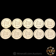 x10 1/10th 1982 Gold Standard Corporation Elizabeth Currier Variety "Ten Piece" Vintage Gold Coin (1oz Total)
