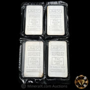 x4 10oz Johnson Matthey JM Blank Back Sequential Serial Vintage Silver Bars (40oz Total)