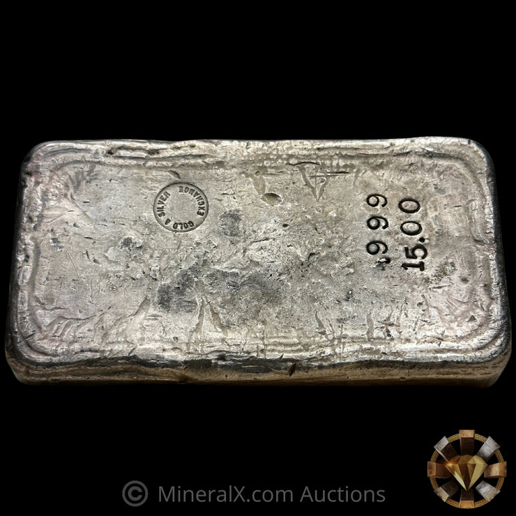 15oz Gold & Silver Exchange Vintage Silver Bar