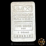 5g Johnson Matthey JM Vintage Silver Bar