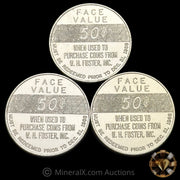 x3 W H Foster Inc Vintage Bronze Token Coins