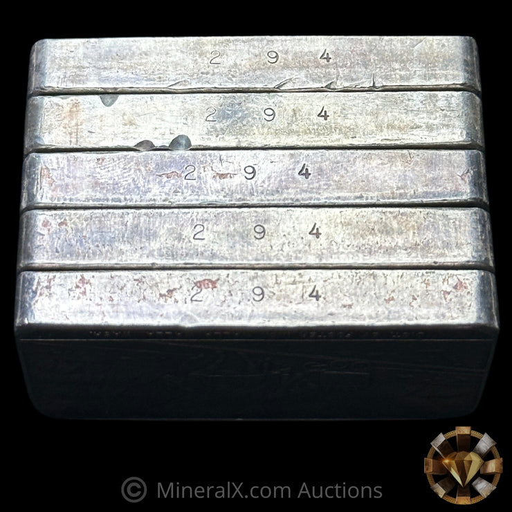 x5 3oz W H Foster "From Out West" Vintage Silver Bar Set