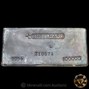 100oz Engelhard Bull Logo Vintage Silver Bar With Striated Reverse & Sides