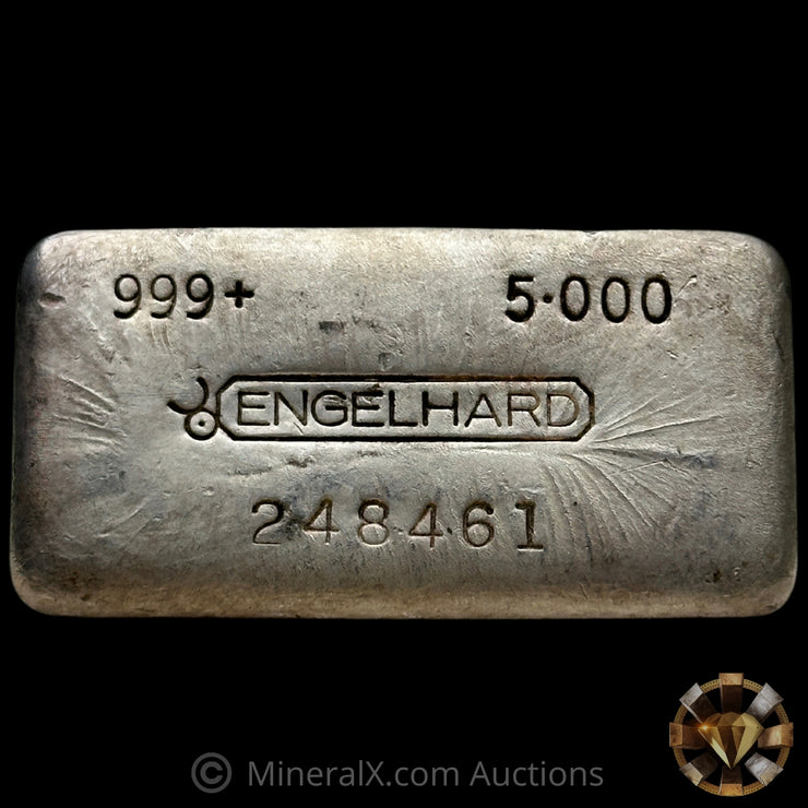 5oz Engelhard Bull Logo Vintage Silver Bar