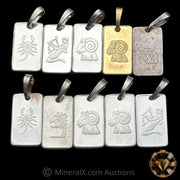 x10 1g Cragside Australia Zodiac Vintage Silver Pendants