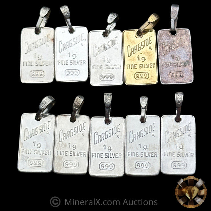 x10 1g Cragside Australia Zodiac Vintage Silver Pendants