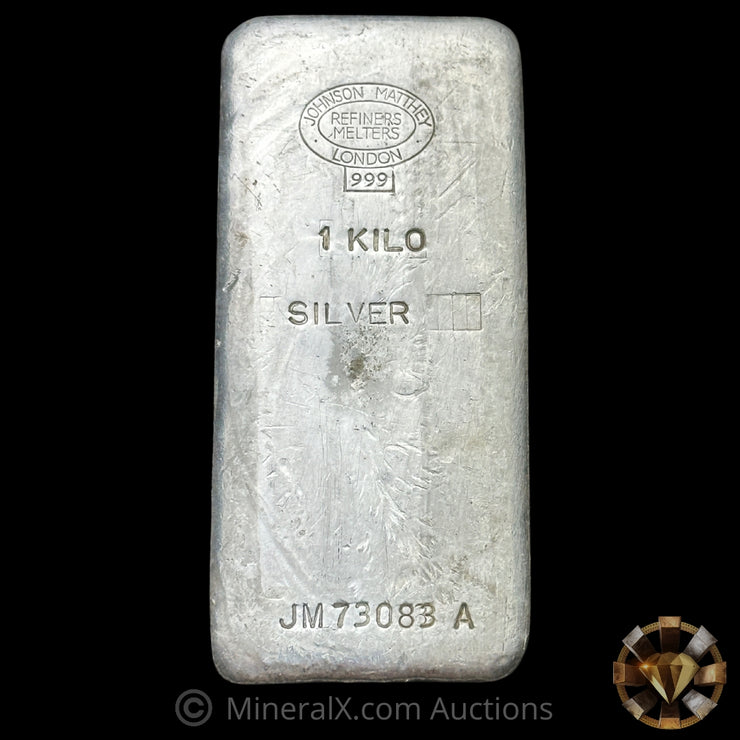 Kilo Johnson Matthey JM London Refiners Melters Vintage Silver Bar