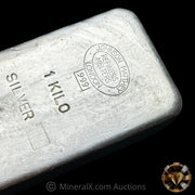 Kilo Johnson Matthey JM London Refiners Melters Vintage Silver Bar