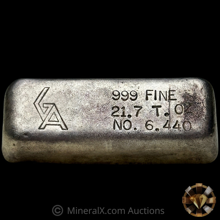 21.7oz Golden Analytical GA Vintage Silver Bar