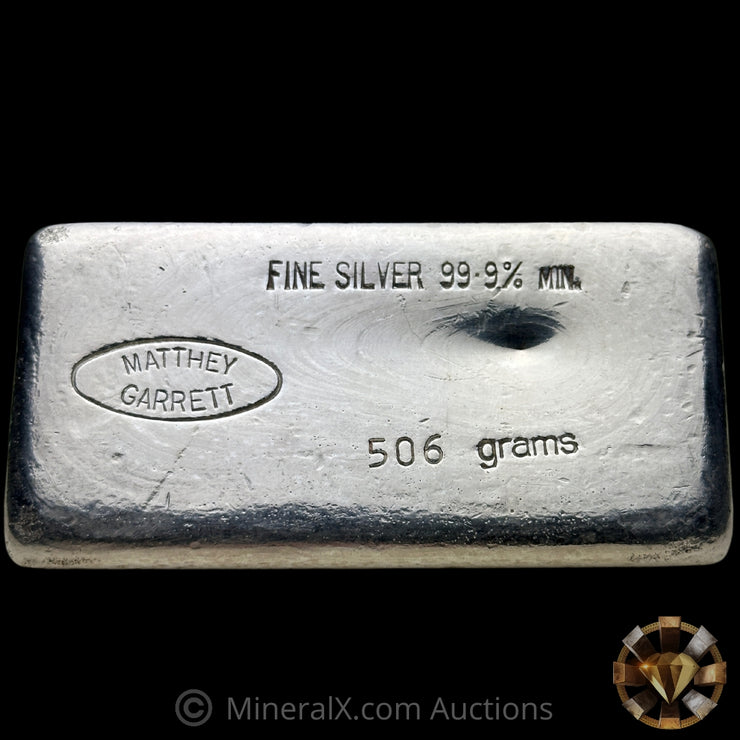 506g Matthey Garrett MG Vintage Silver Bar