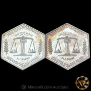 x2 1oz International Silver Trade Unit Hexagon Vintage Silver Coins