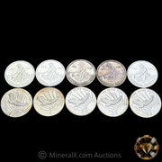 x10 1oz Misc Vintage Silver Coin Lot