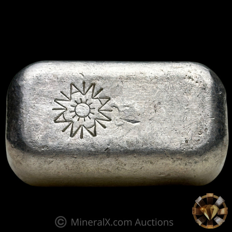 5.22oz Alexander Westerfall AW Aztec Sun Vintage Silver Bar