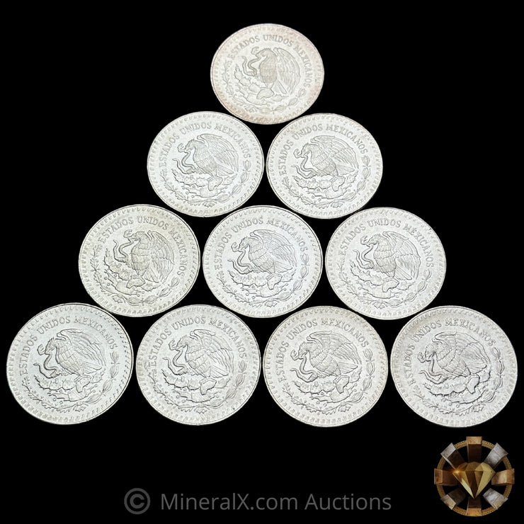 x10 1oz 1984 Mexican Libertad Silver Coins