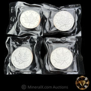 x4 1oz RCM Canadian Maple Leaf Silver Coins In Original Seals