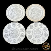 x4 1oz Mexican Libertad Silver Coins (x2 1993, x2 2001)