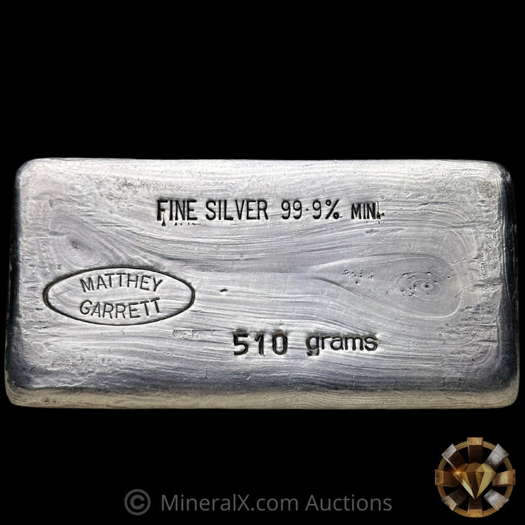 510g Matthey Garrett MG Australia Vintage Silver Bar