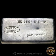 502g Matthey Garrett MG Australia Vintage Silver Bar