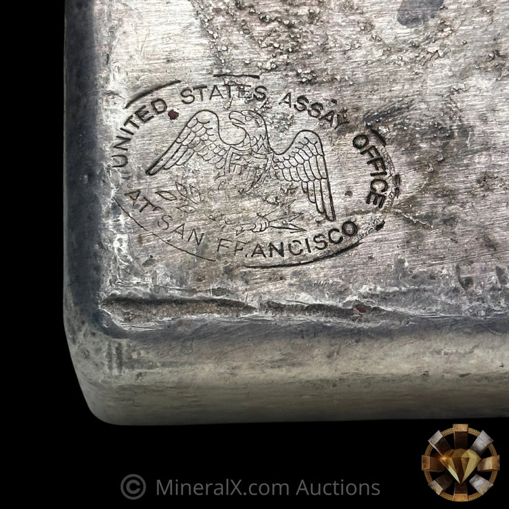 174.38oz Authentic United States Assay Office At San Francisco Odd Weight Vintage Poured Silver Bar