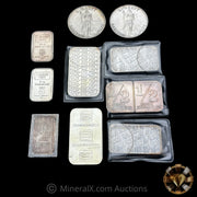 x10 1oz Misc Vintage Silver Bar & Coin Lot