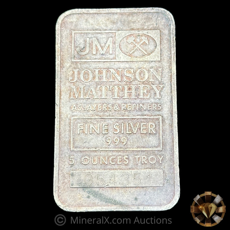 5oz Johnson Matthey JM Vintage Silver Bar