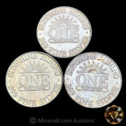 x3 1oz (1984,85,86) Sunshine Mining Vintage Silver Coins