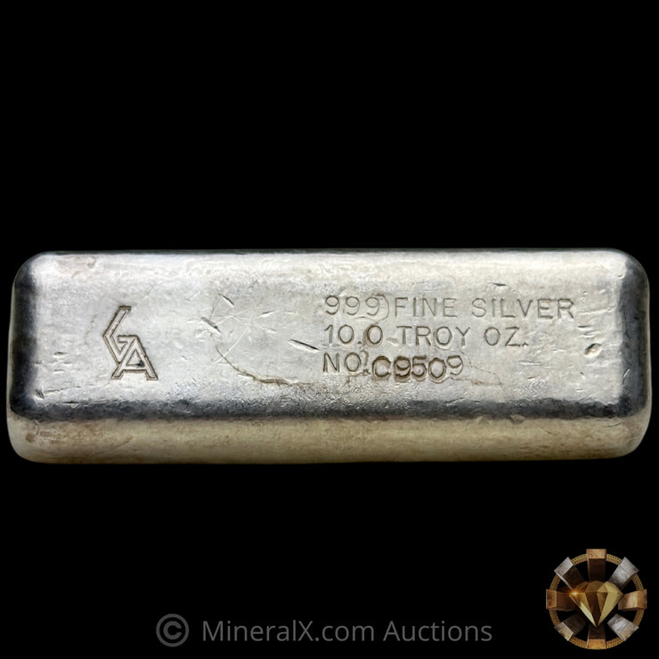 10oz GA Golden Analytical C Prefix Vintage Silver Bar