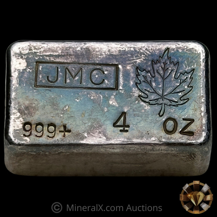 4oz JMC Johnson Matthey Maple Leaf Vintage Silver Bar