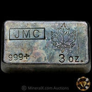 3oz JMC Johnson Matthey Maple Leaf Vintage Silver Bar