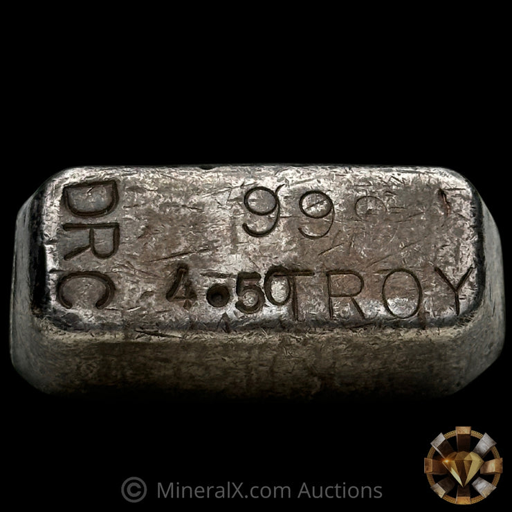 4.50oz DRC Drew Refining Company Vintage Silver Bar