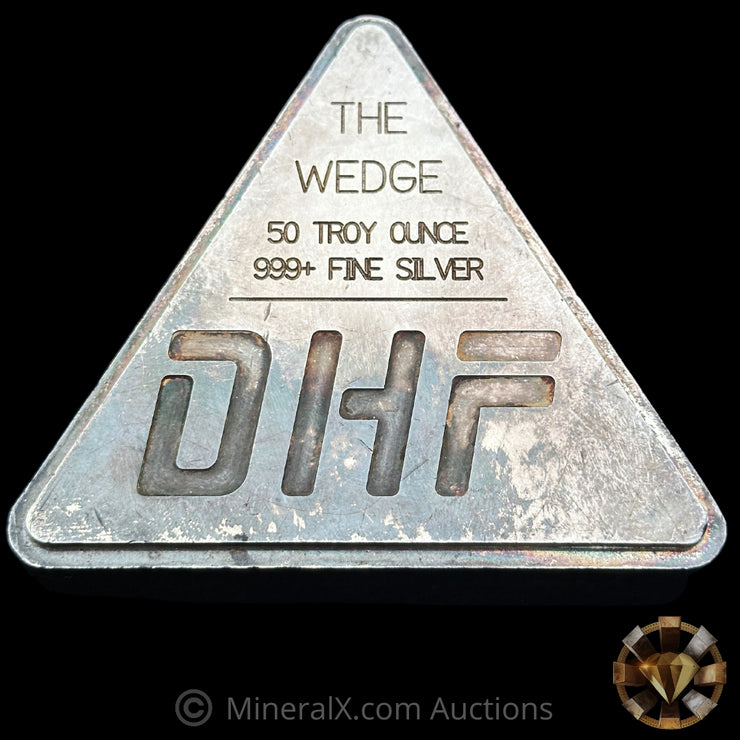 50oz DHF The Wedge Vintage Silver Stacker Triangle Bar