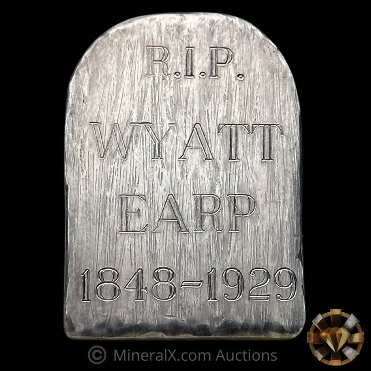 1oz Tombstone 1981 "RIP Wyatt Earp" Vintage Silver Bar