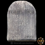 1oz Tombstone 1981 "RIP Wyatt Earp" Vintage Silver Bar